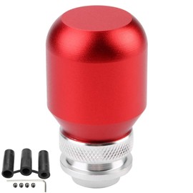 Fydun Car Gear Knob Universal Metal Modification Manual Gear Lever with 3 Plastic Adapters (Red)