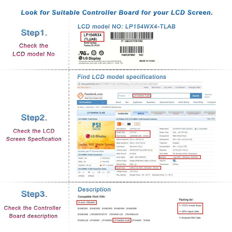HDMI+VGA+2AV Input LCD Controller Board For B141EW03 LP154W01 14.1" 15.4"