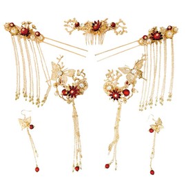 Angelicate Chinese Hair Ornament, Ancient Barrette, Hair Accessory, Ornate Barrette Set,