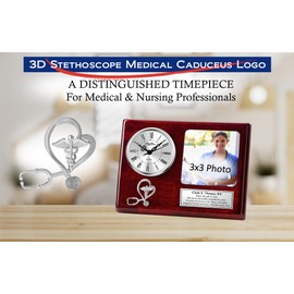 AllGiftFrames Registered nurse name plate desk photo frame engrave plaque stethoscope medical caduceus logo nursing school graduation gift congratulation service award