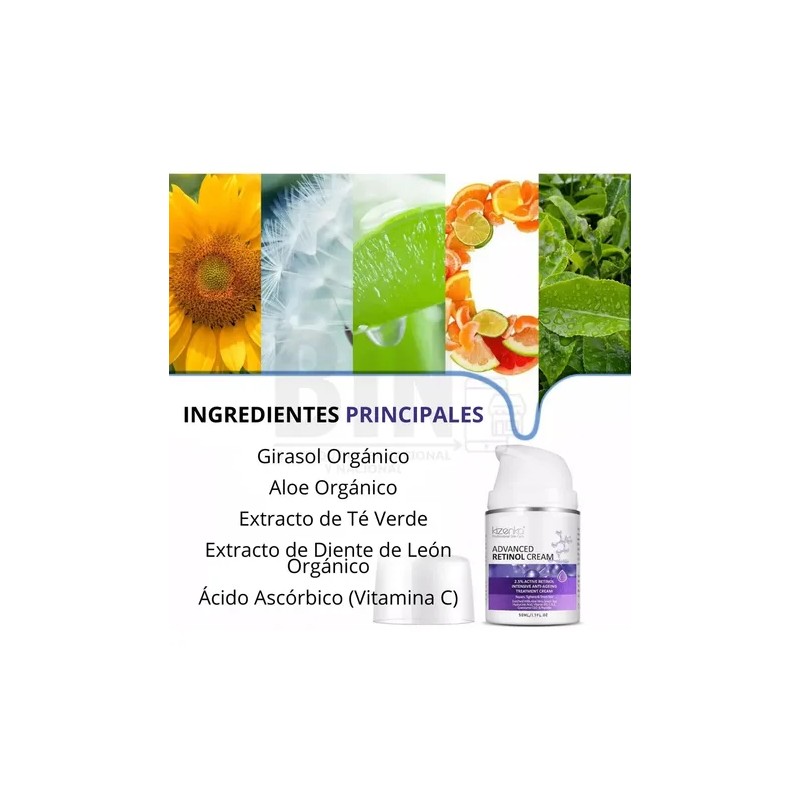 Crema Facial Reafirmante Retinol 2.5%+ Aloe Vera Antiarrugas