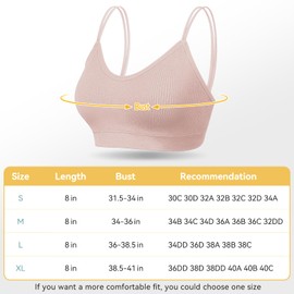 Omisy 4 Pieces V Neck Cami Bra Bralettes for Women,Padded Seamless Bralette Straps Sleeping Bra with Elastic Straps