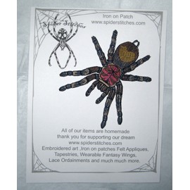 Chilean Rose Hair Tarantula Grammostola Rosea Tarantula Spider Iron on Patch
