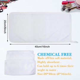 Sinland Microfiber Makeup Remover Facial Cloths Chemical Free Face Cleaning Towel white 3 Pack