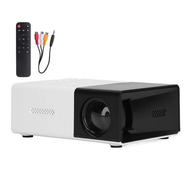 Mini Projector Built in Speakers Diffuse Reflection Imaging Black 1080P