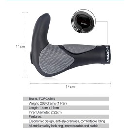 TOPCABIN Bike Grips Double Lock on Locking Bicycle Handlebar Grips Cycle Bicycle Mountain Bike BMX Floding ((Ergonomics) Style A)