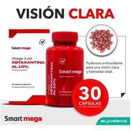 Smart Mega Omega 3 Con Astaxsantina Pura Al 10% 30 Cápsulas