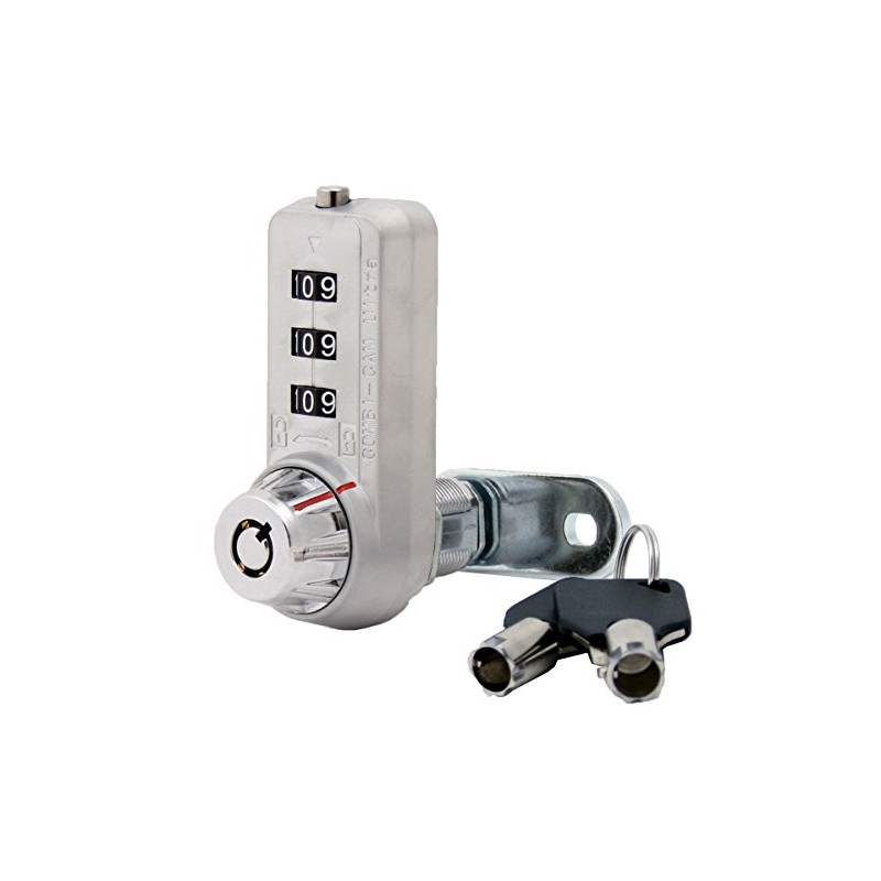 3 Dial Combination Cam Lock w/MK Override Key, 7/8"