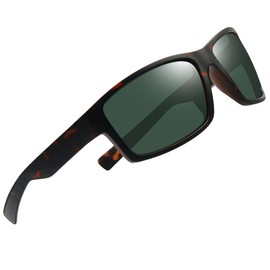 Joopin Polarized Sports Sunglasses for Men Wrap Around Womens Sun Glasses UV400 Protection Square Ladies Shades Driving Sunnies (Leopard Green)