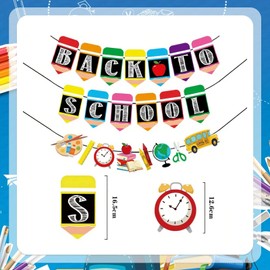 SINGOMON Back to School Banner First Day of School Garland School Day Banner for Kindergarten Preschool Classroom Bulletin Board Decorations Back to School Party Decorations