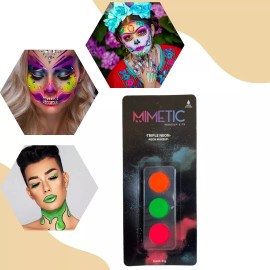 Mimetic Makeup & FX Kit 2 Pzs Maquillaje Base De Agua Disfraz/carnaval Neón