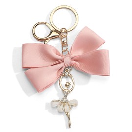 FRULX Cute Ballet Girl Keyring Bag Charm with Bow Pendant for Women, Ideal Birthday, Friendship Gifts, Perfect for Mum, Sister or Girlfriend, Unique Presents for Her, Gifts for Women Birthday Unique