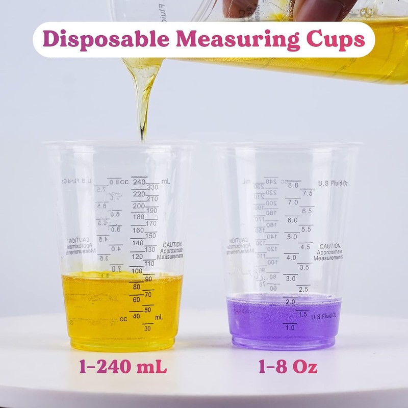 Epoxy Resin Mixing Cups 50Pcs 8oz with Sticks Paint Pigment