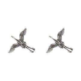 Crane Stud Earrings for Women Sterling Silver Pins Tiny Birds Animals Cartilage Post Studs Earrings Dainty Ear Jewelry