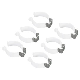 TOP-VIGOR 6 Stück T12 U-Clips, Halterung für LED-Glühbirne, Montagehalterung, Edelstahl, Leuchtstoffröhrenhalter, Rohrschellen, Federhalter, Werkzeug-Clips, um Durchhängen zu verhindern, Weiß