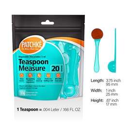 Premium Quality Measuring Spoons Set Combo Pack - [20 Pack] of 5ml Teaspoons and [20 Pack] of 15ml Tablespoon - Color Coded, Reusable, Disposable, Heavy Duty Plastic Spoons (40 Spoons Total)