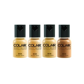Dinair Airbrush Makeup Foundation | 4pc Medium Shades Set | Soft Glow: Matte Finish | Size 1/4 oz.