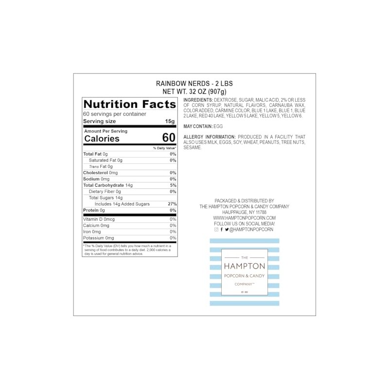 Nerds Candy Rainbow Bulk Bag - 2lb Bulk Candy Bag,