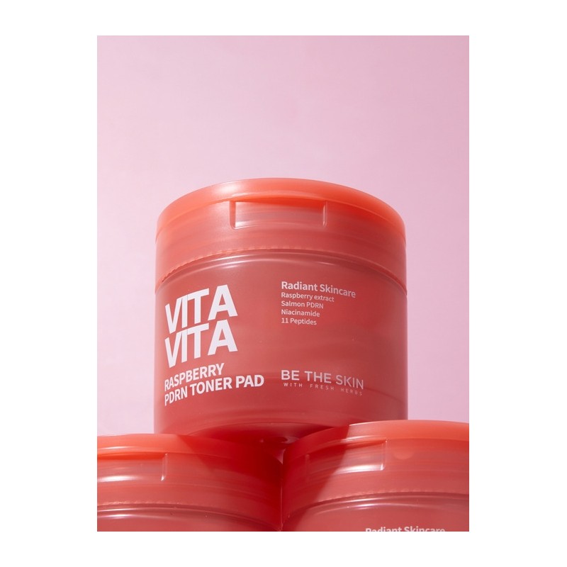 VitaVita Raspberry PDRN Toner Pad + Ampoule + Cream SET
