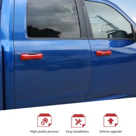 JeCar Red Door Handle Cover Trim Fit for Dodge RAM 1500 2009-2016 2017 2018