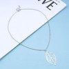 Cimenexe Bohemian Leaf Pendant Necklace Hollow Leaf Necklace Chain Silver