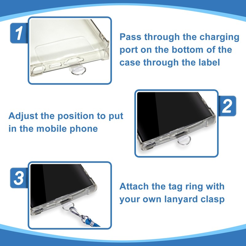 Rimoev Phone Tether Tab, 8 Pieces Universal Phone Lanyard Patch