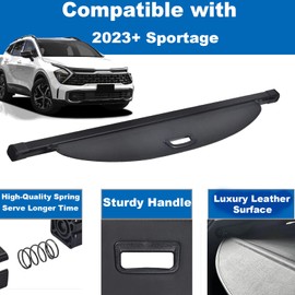 OPS AOTO Cargo Cover for Kia Sportage 2023 2024 2025 2026 Accessories, Leather Retractable Trunk Cover for 2023 2024 2025 2026 Kia Sportage Accessories Privacy Security Screen Luggage Shield Shade