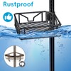 Skycarper 5 Tier Adjustable Corner Shower Caddy Organizer with Hooks,Rustproof