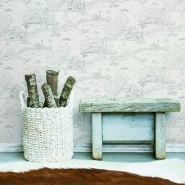 York Wallcoverings FH4033 Pasture Toile Wallpaper Beige/Gray