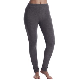 Cuddl Duds Fleecewear Knit Leggings, M, Charcoal Heather