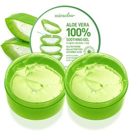 MIRACLAIR Aloe Vera Gel for Face, Skin, Hair & Sunburn Relief, Made with 100% Pure Aloe Gel for All Skin Types. Made in Korea. 300ml (10.1fl.oz) (2)