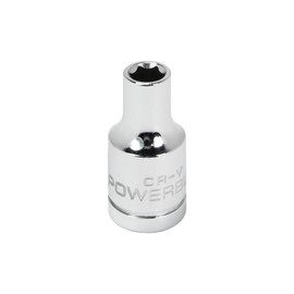Powerbuilt 1/4 Inch Drive x 4.5 MM 6 Point Shallow Socket - 648004