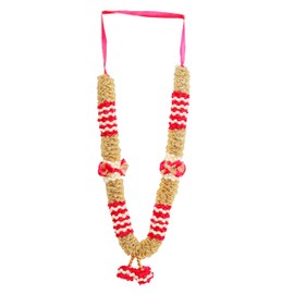 Artificial Mala Flowers Ribbon Garland Haar for Idol-Mala for God Pooja Sringar Articles ornament for Multipurpose Puja Indian Traditional Cultural Festival Decoration Decor (Size:-12")(Pink)