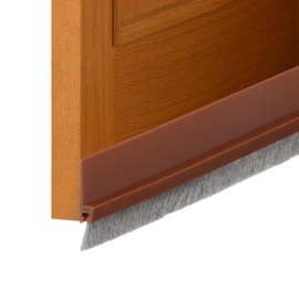 uxcell 3 Pcs Door Sweep for Bottom of Door, 1.2" x 40" Door Draft Stopper with Brush Weather Stripping with Self Adhesive for Exterior & Interior Doors Blocker Dust Cold Heat Noise, Grey