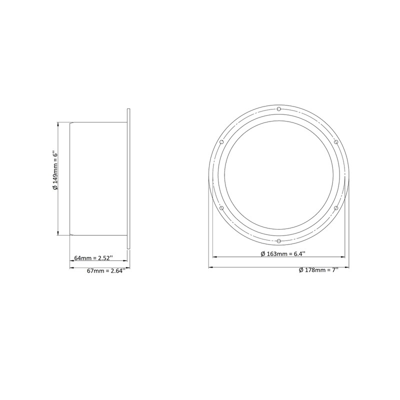 Wall Flange Diameter 150 mm Collar Mounting Round Tube PVC