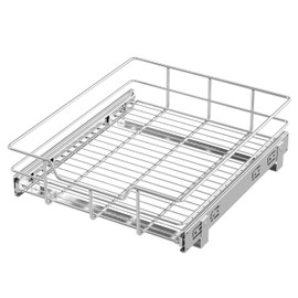 Pull Out Cabinet Organizer 14" W X 17" D, Slide Out Drawers For Kitchen Organizers and Storage, Pull Out Drawers For Cabinets Capacity Heavy Duty Caddy, Cabinet Shelves Chrome-Plated, Bathroom Pantry