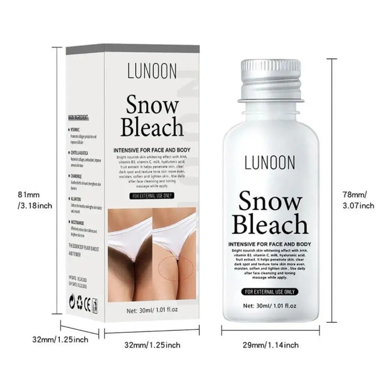 Crema Aclaradora Íntima Universo Linea Snow Bleach Pack Lociones 30ml