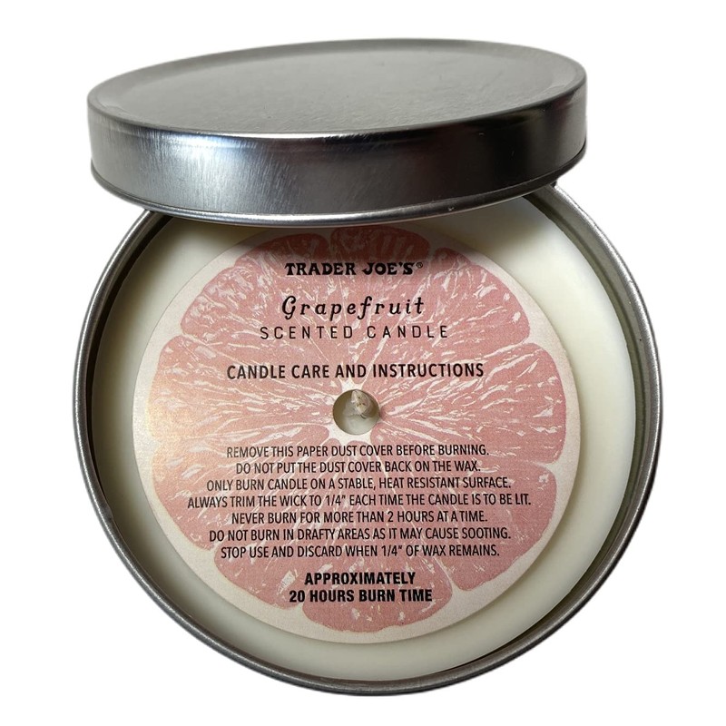 Trader Joe's Grapefruit Scented Candle (Pack of 2)