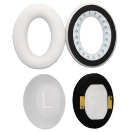 Premium Replacement Ear Pads for Bose QuietComfort 45 (QC45)/QuietComfort SE (QC SE) – Upgraded Protein Leather & Memory Foam, Noise-Isolating, Sweat-Proof Longer Lasting Leather (QC 45-White)