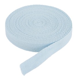 TA-VIGOR Cotton Twill Tape Ribbon 15mm, 10 Yards Bias Binding Tape Bunting Tape Soft Natural Herringbone Webbing Tape Roll for Sewing Dressmaking Gift Wrapping DIY Craft, Pale Emerald Blue