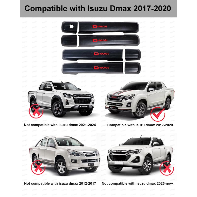 JHCHAN Door Handle Protector for Isuzu D-Max | 2017-2020 Isuzu
