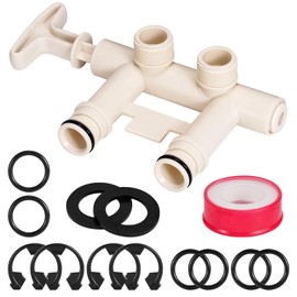 7129871 Water Softener Bypass Valve with Threaded Adapters, Water Softener Parts, Replaces WS15X10012, 3437, 3437299 and 42-3437, Compatible with Kenmore, GE, Whirlpool, Morton, NorthStar, EcoWater