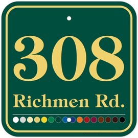 House Address Sign, House Number Plaque, 12x12 Inch, .040 Aluminum 16 Font Colors, 20 Font Styles, Reflective Option, USA Made by My Sign Center (Simple - All)