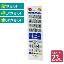 Elpa IRC-203T (WH) TV Remote Control, Compatible with Major Domestic Manufacturers, White / TV Remote Control, Universal / Off Timer