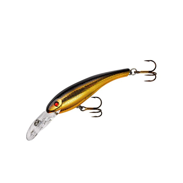 Cotton Cordell Wally Diver Walleye Crankbait Fishing Lure, Accessories for Freshwater Fishing, 3 1/8", 1/2 oz, Gold/Black