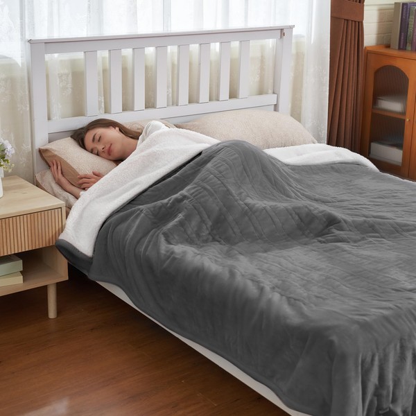 Nexaro Heated Electric Blanket, 72"x84" Flannel Heating Blanket Features 12-Hour