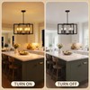 LUMLLSAJI 6-Light Modern Black Chandeliers for Dining Room, Geometric Metal