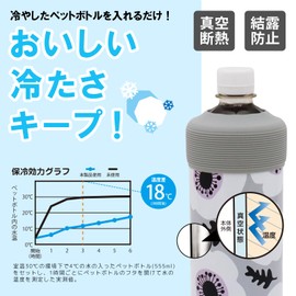 OGURA Plastic Bottle Holder, Lightweight, Tumbler, Vacuum, Insulated, Compatible with 16.9 - 23.6 fl oz (500 - 600 ml), Nordic Tuuli (16.9 - 23.6 fl oz (500 - 600 ml), For Plastic Bottles, Gray)