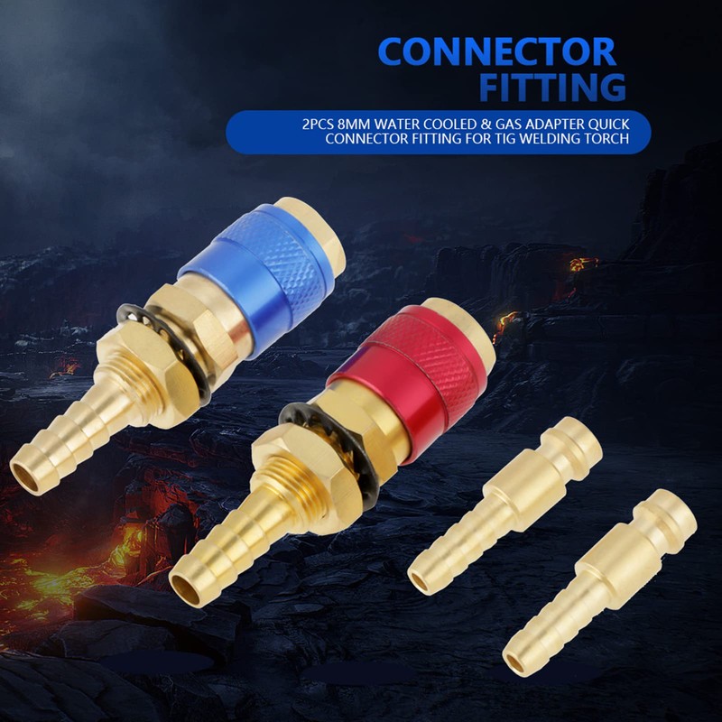tig Water Cooler Quick Connect, Quick Connect Fittings, 2PCS 8mm