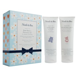 Noodle & Boo Baby Bath & Massage Gift Set – With Newborn Hair & Body Wash & Super Soft Lotion, Pediatrician-Tested, Dermatologist-Tested for Delicate Sensitive Baby Skin, Blue Daisy Heart